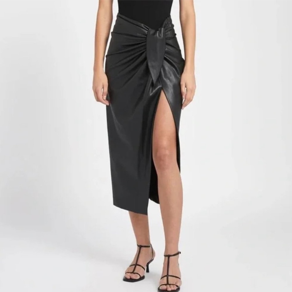 💄Faux Leather Midi Skirt